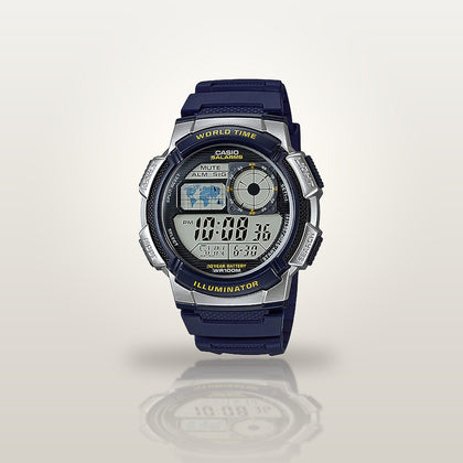 Reloj Hombre CASIO AE-1000W-2AVDF Digital Hora Mundial Azul, Illuminator, 100 Metros - imagen 2