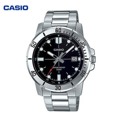 Reloj Hombre CASIO MTP-VD01D-1EVUDF Analógico Esfera Negra, Brazalete de Acero - imagen 1