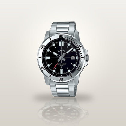 Reloj Hombre CASIO MTP-VD01D-1EVUDF Analógico Esfera Negra, Brazalete de Acero - imagen 2