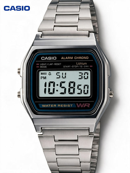 Reloj Hombre/Mujer CASIO A158WA-1DF Vintage Digital, Caja Plateada, Brazalete de Acero - imagen 1