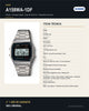 Reloj Hombre/Mujer CASIO A158WA-1DF Vintage Digital, Caja Plateada, Brazalete de Acero - imagen 5