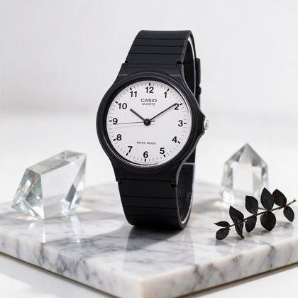 Reloj Hombre CASIO MQ-24-7BLDF Clásico Cuarzo, Esfera Blanca, Correa de Resina Negra - imagen 2