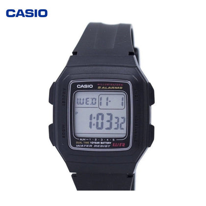 Reloj Hombre/Mujer CASIO F-201WA-1ADF Digital Negro Delgado, 5 Alarmas - imagen 1