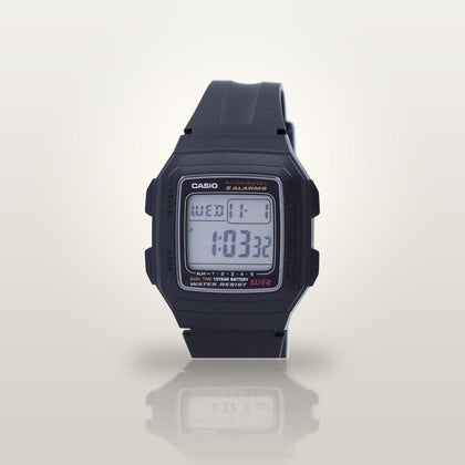 Reloj Hombre/Mujer CASIO F-201WA-1ADF Digital Negro Delgado, 5 Alarmas - imagen 2