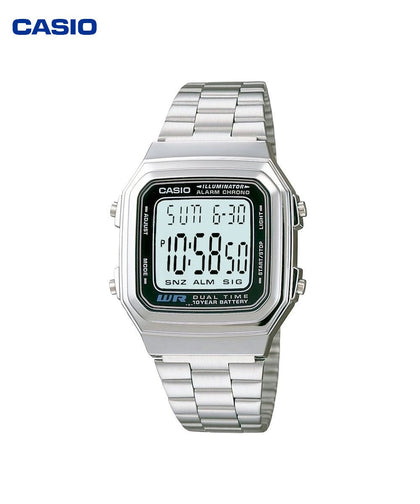 Reloj Hombre/Mujer CASIO A178WA-1ADF Vintage Digital, Hora Dual, Brazalete de Acero - imagen 1
