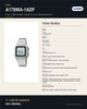 Reloj Hombre/Mujer CASIO A178WA-1ADF Vintage Digital, Hora Dual, Brazalete de Acero - ficha técnica
