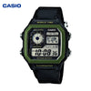 Reloj Hombre CASIO AE-1200WHB-1BVDF Digital Hora Mundial, Bisel Verde, Correa de Tela - imagen 1