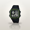 Reloj Hombre CASIO AE-1200WHB-1BVDF Digital Hora Mundial, Bisel Verde, Correa de Tela - imagen 2