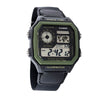 Reloj Hombre CASIO AE-1200WHB-1BVDF Digital Hora Mundial, Bisel Verde, Correa de Tela - imagen 3