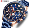 Reloj Hombre CURREN CLASH Cuarzo Acero Inoxidable Cristal Mineral ORIGINAL