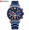 Reloj Hombre CURREN CLASH Cuarzo Acero Inoxidable Cristal Mineral ORIGINAL