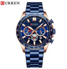 Reloj Hombre CURREN CLASH Cuarzo Acero Inoxidable Cristal Mineral ORIGINAL