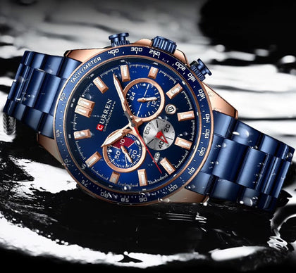 Reloj Hombre CURREN CLASH Cuarzo Acero Inoxidable Cristal Mineral ORIGINAL