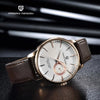 Reloj Hombre PAGANI ESTRATO Clásico Cuarzo Maquinaria Seiko Cuero Cafe Genuino
