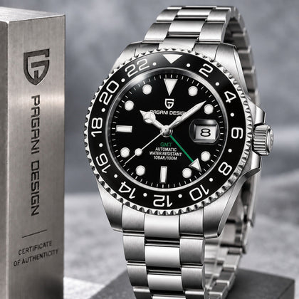 Reloj Hombre PAGANI GMT Clásico-Sport Automatico Cristal de Zafiro