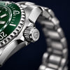 Pagani Submariner Green - detalle de la corona
