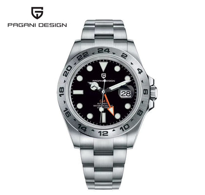 Reloj Hombre PAGANI GMT EXPLORER 2 BLACK Automático Cristal de Zafiro