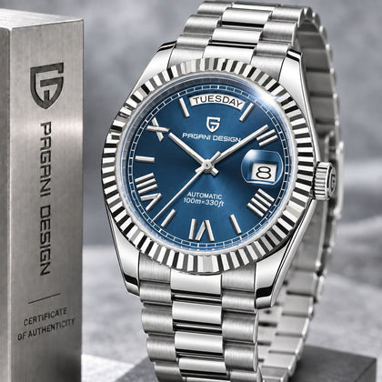 Reloj PAGANI DATEDAY PRESIDENT BLUE Automático Cristal de Zafiro