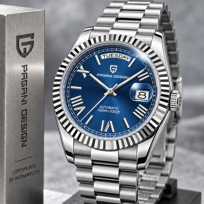Reloj PAGANI DATEDAY PRESIDENT BLUE Automático Cristal de Zafiro 36mm