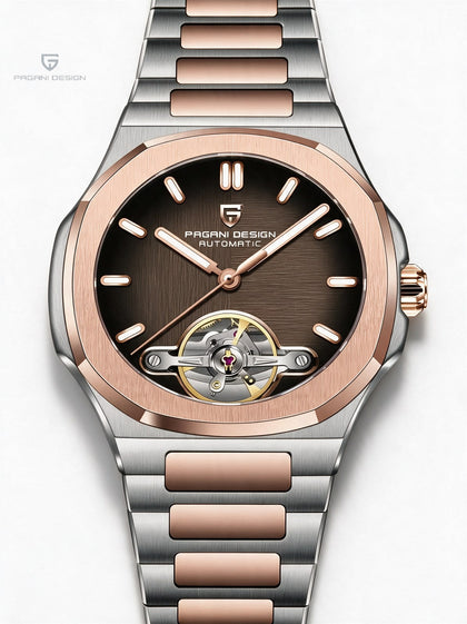 Reloj Hombre PAGANI NAUTILUS TOURBILLON Automático Corazón Abierto Bicolor, Sumergible 100m - imagen 1