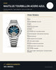 Reloj Hombre PAGANI NAUTILUS TOURBILLON Automático Corazón Abierto Acero, Esfera Azul, Sumergible 100m - imagen 5