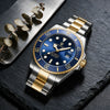 Reloj Hombre PAGANI SUBMARINER Automático Bicolor Acero y Oro, Esfera Azul, Sumergible 100m - imagen 2