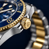 Pagani Submariner Bicolor Azul - detalle de la corona