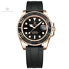 Reloj Hombre PAGANI PD-1651 Automático Oro Rosa, Bisel Negro, Correa de Caucho - imagen 1