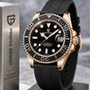 Reloj Hombre PAGANI Yacht Master Gold Automático, Bisel Negro, Correa de Caucho
