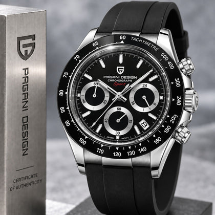 Reloj Hombre PAGANI DAYTONA, Sport Cuarzo Cristal de Zafiro Correa Silicona