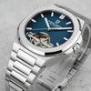 Reloj Hombre PAGANI NAUTILUS TOURBILLON Automático Corazón Abierto Acero, Esfera Azul, Sumergible 100m